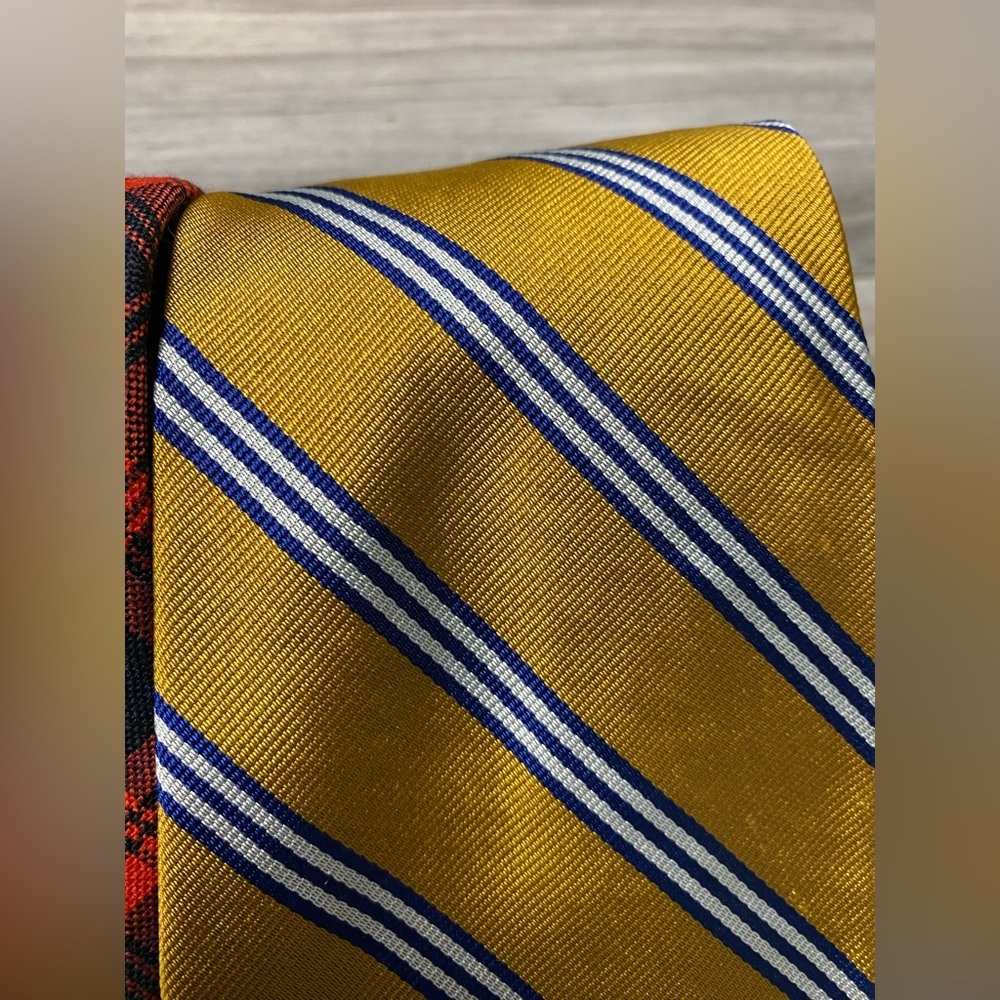 Brooks Brothers Makers Striped Plaid Necktie Lot Of 3 Mens Classic Patterns Silk - Picture 5 of 9